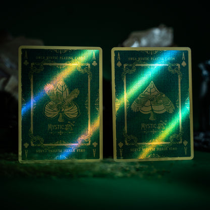 Mystic Owls Green Special Edition playing cards