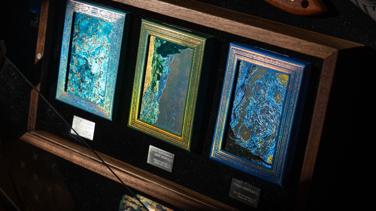 Van Gogh playing cards in a walnut display box