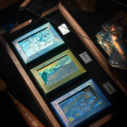 Van Gogh playing cards walnut gift box set